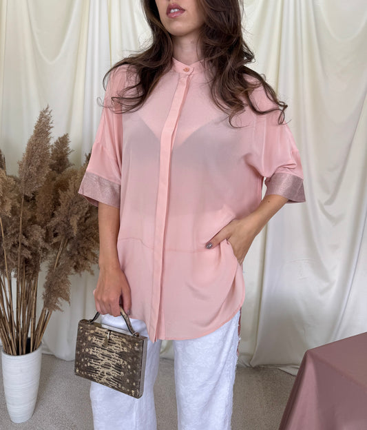 Cămașă 8 PM din mătase naturala, croi lejer în fit oversized ( mărimea S-L)