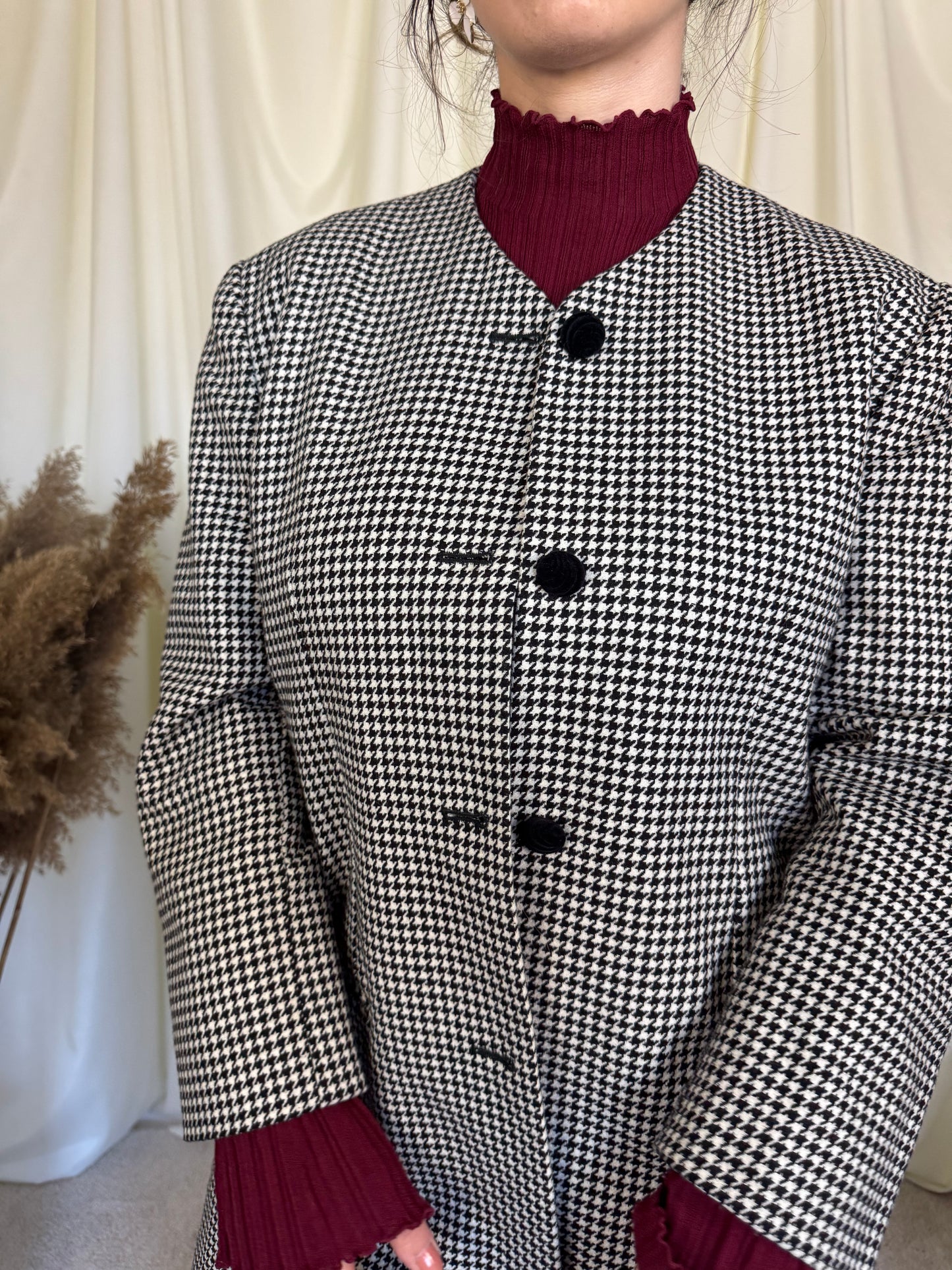 Pardesiu elegant în print pepit