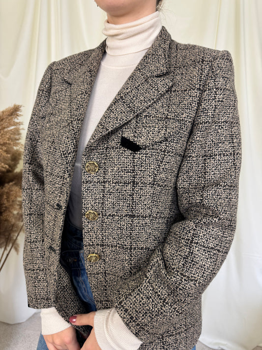 Sacou vintage din lana și mătase( mărimea S-M)