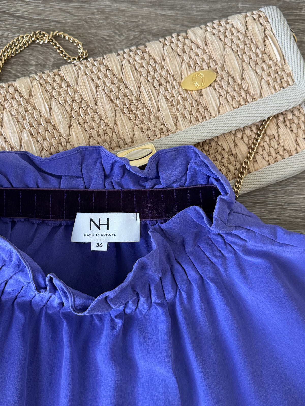 Cămașă superbă din 100% matase naturala ( mărimea S) - mov