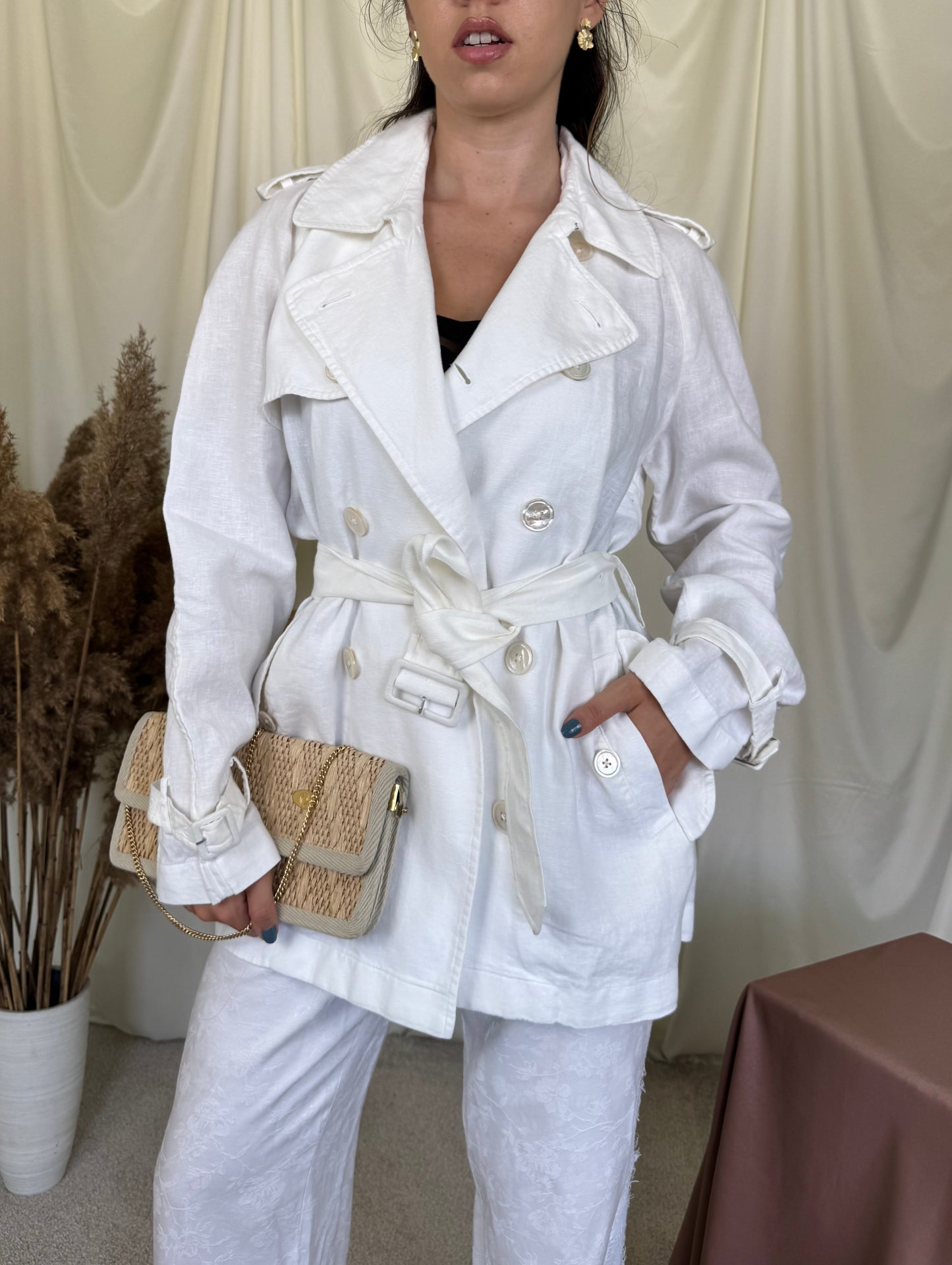 Jachetă RALPH LAUREN din 100% in cu cordon pentru ajustare taliei 
( Mărimea M/L)