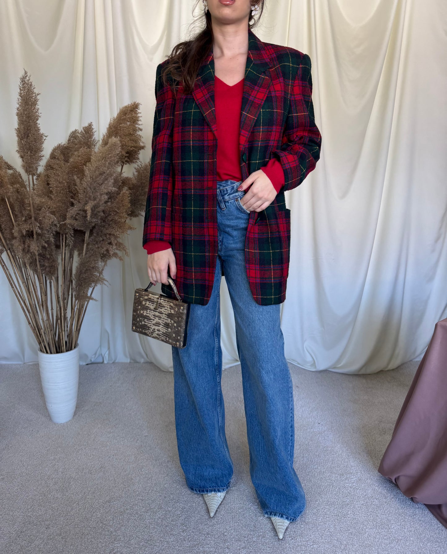 Sacou vintage din stofă 100% lana( mărimea L)