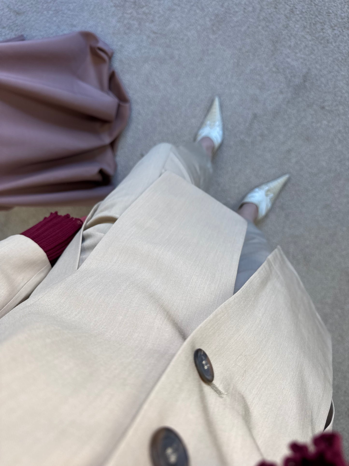(BACK IN STOCK) Sacou vintage + pantalon cu talie înaltă ( S)