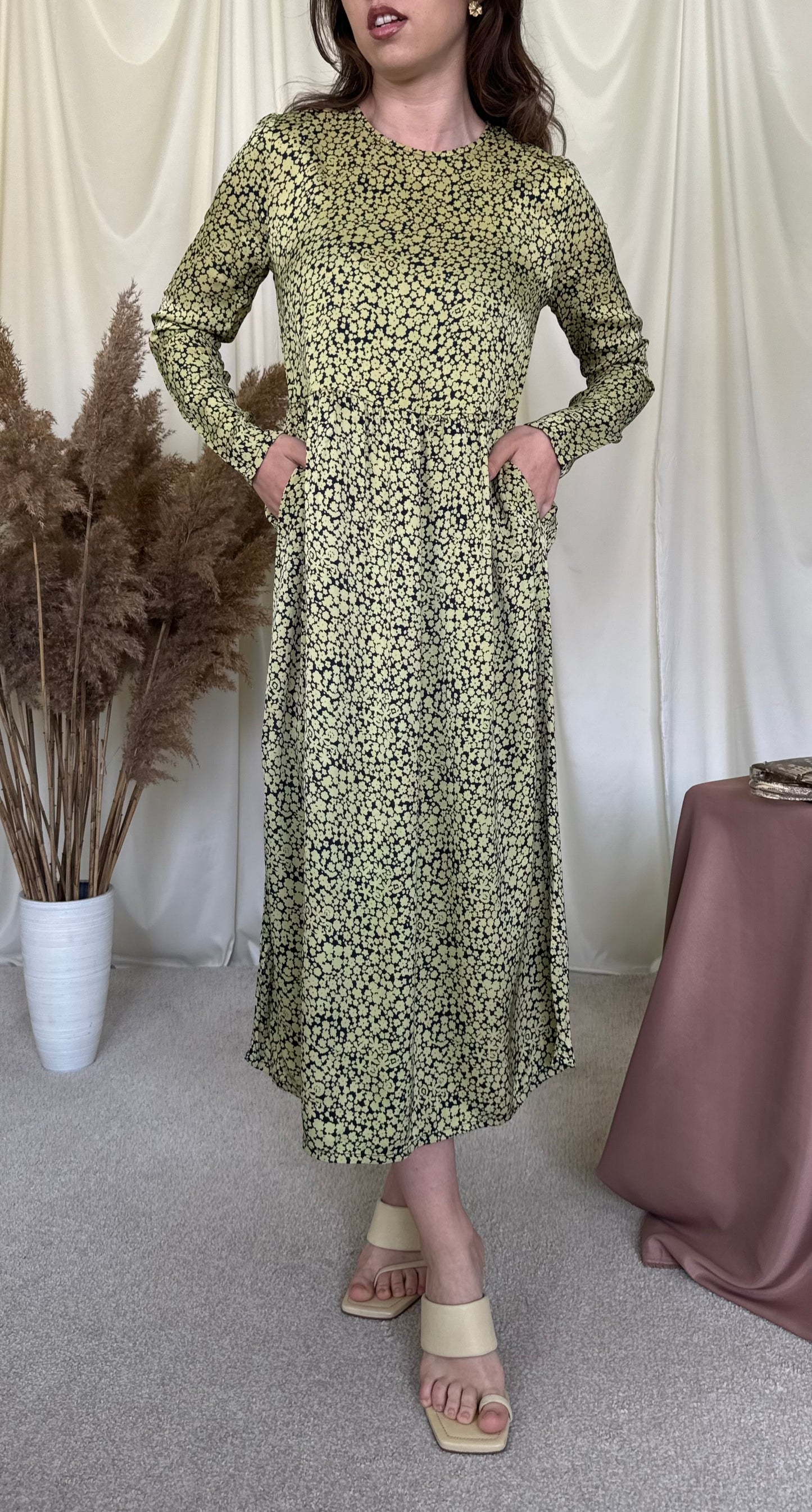 Rochie cu print SAMSOE SAMSOE din 100% vascoza 
(Mărimea S)
