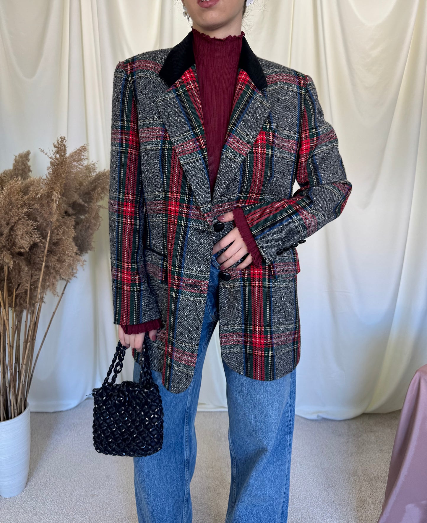 Sacou vintage superb din stofă de lână ( mărimea M)