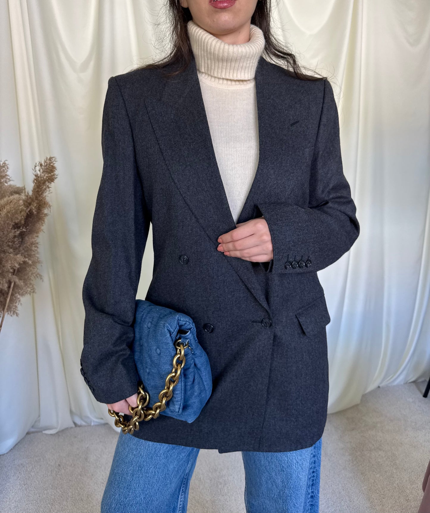 Sacou vintage TALL din stofă de lână pură