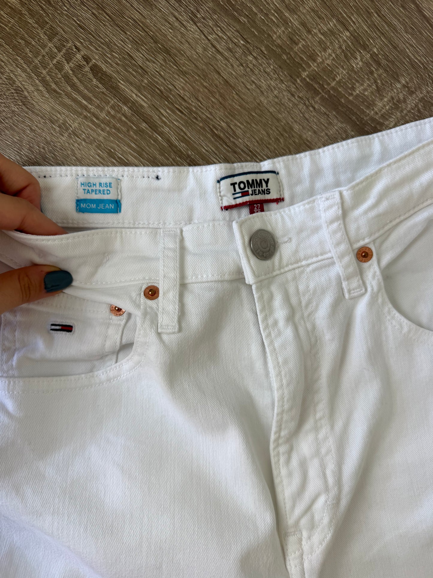 Blugi Tommy Hilfiger mom jeans cu talie înaltă, denim elastic ( mărimea S, S-M)