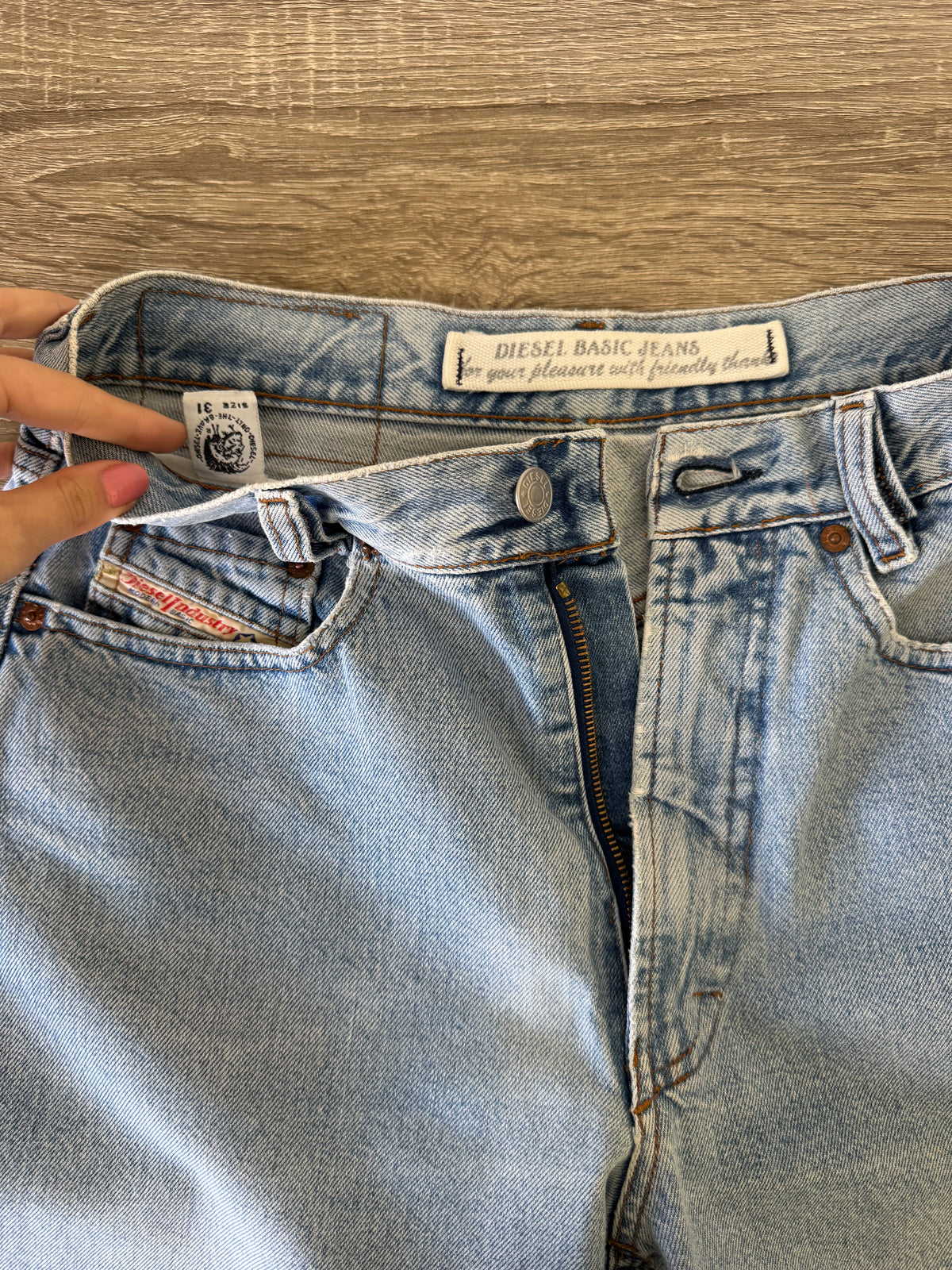 Blug vintage DIESEL cu talie super înaltă, denim de bumbac ( mărimea S-M) 72 cm talie