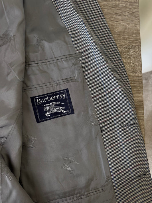 Sacou luxury BURBERRY din stofă cu print 100% lână 
(Mărimea L)