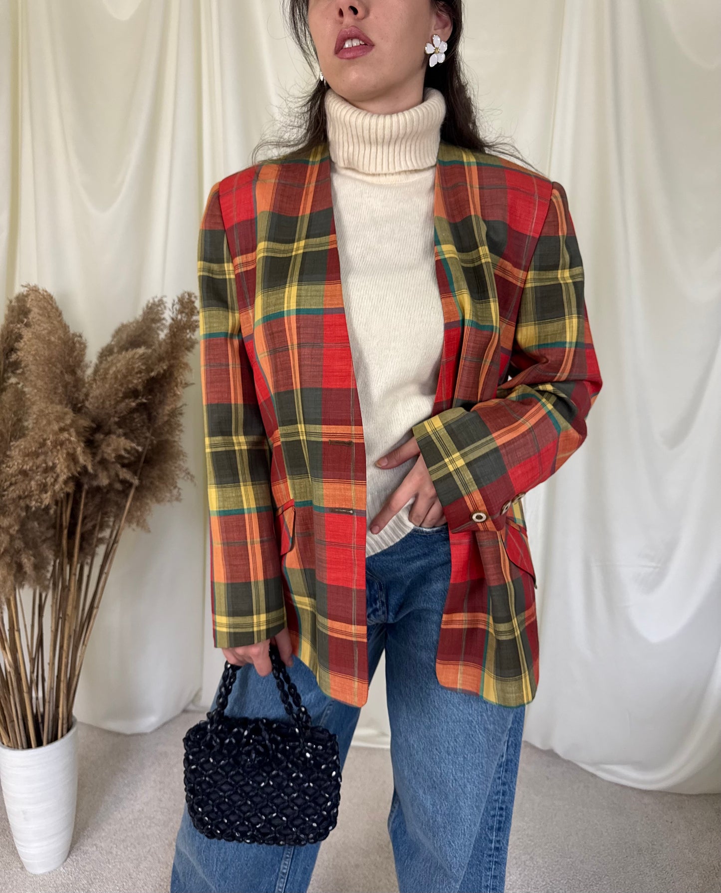 Sacou vintage lână și in( mărimea L)