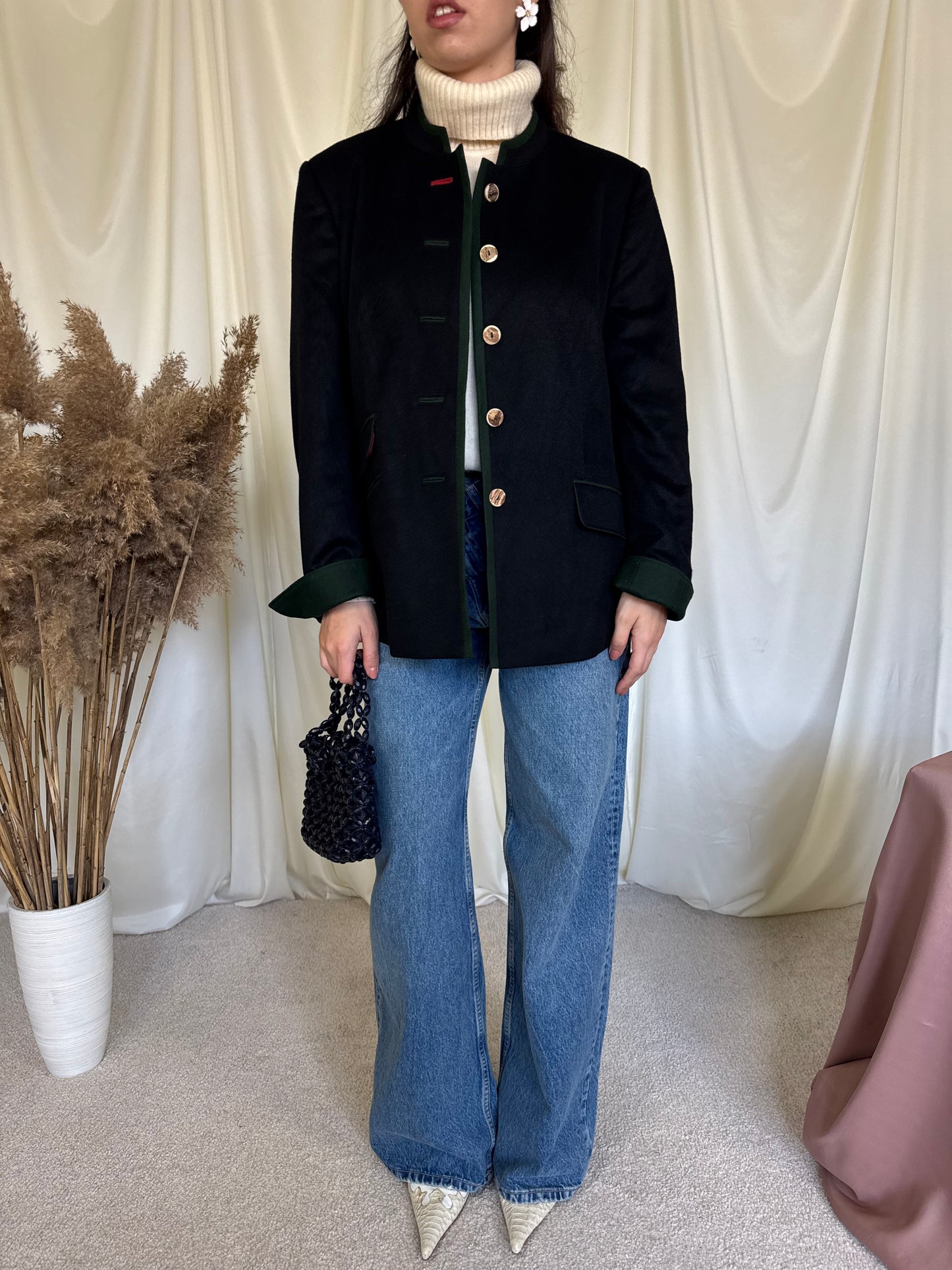 Sacou-jacheta de brand premium din  100% cașmir( mărimea L)