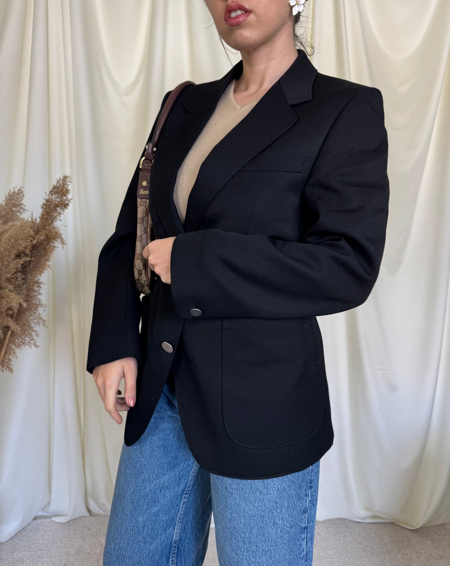 Sacou vintage superb din stofă cu structură, mărimea S - fit oversized