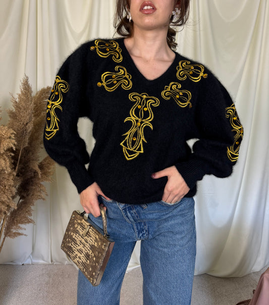 Piesa vintage din angora și lână