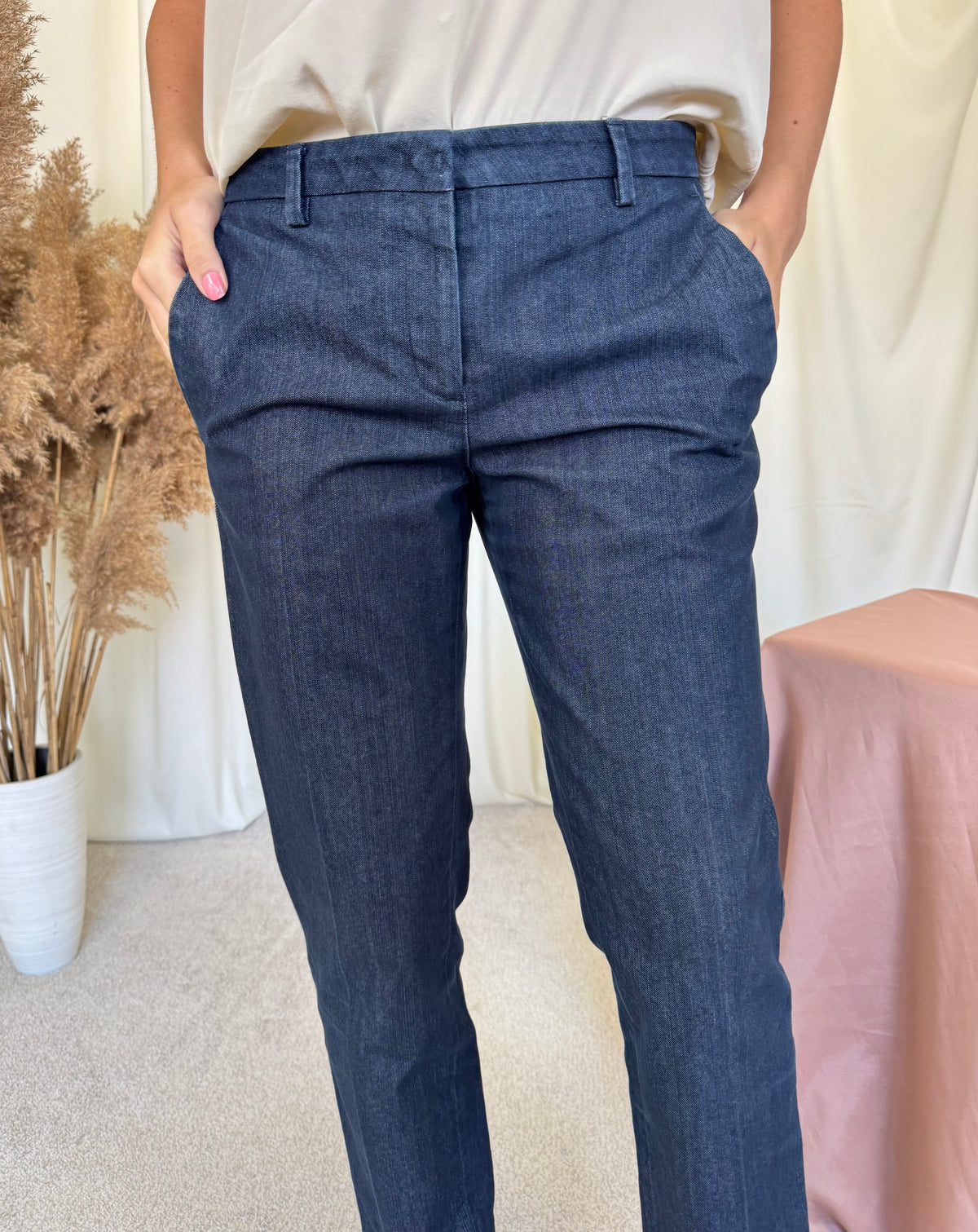Blugi luxury MOCLER din denim de bumbac ( mărimea S/M)