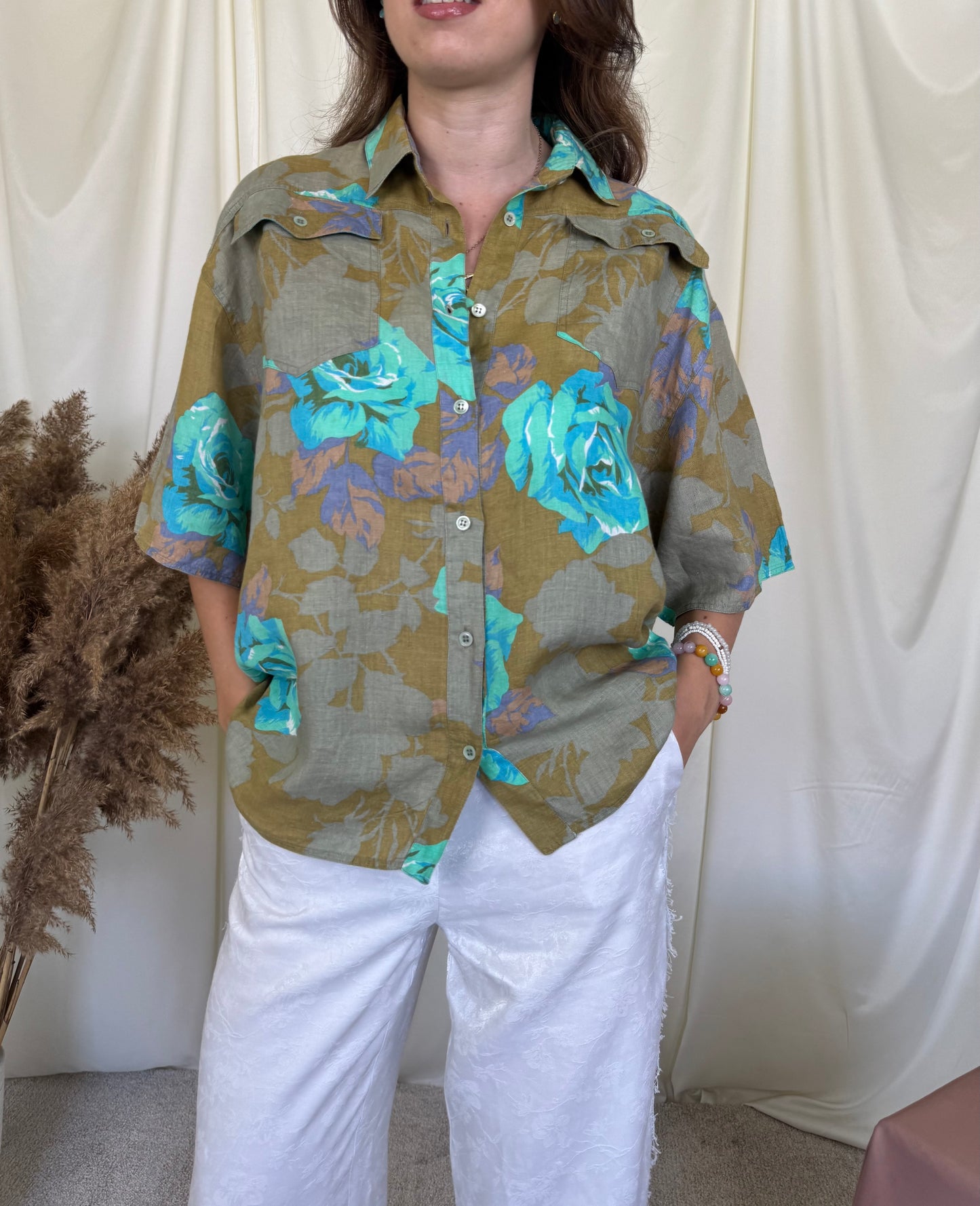 Cămașă SPORTMAX  by MAX MARA din 100% in cu print floral ( mărimea M/L)