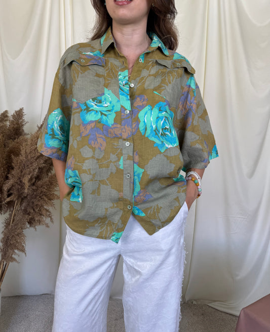 Cămașă SPORTMAX  by MAX MARA din 100% in cu print floral ( mărimea M/L)