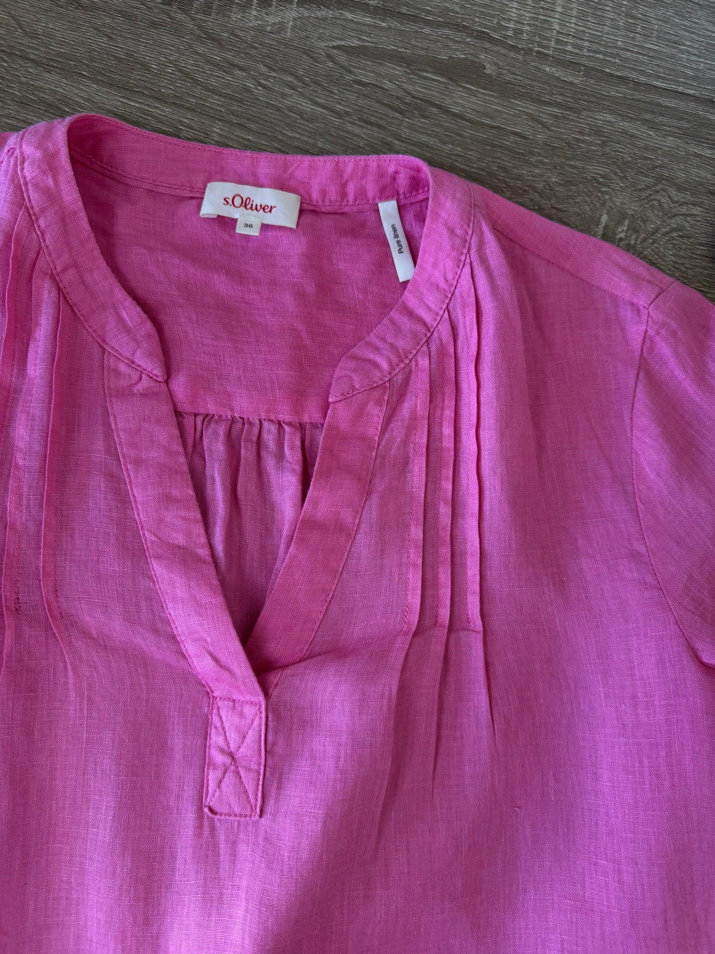 Cămașă de vară din 100% in baby pink ( mărimea S/M)
