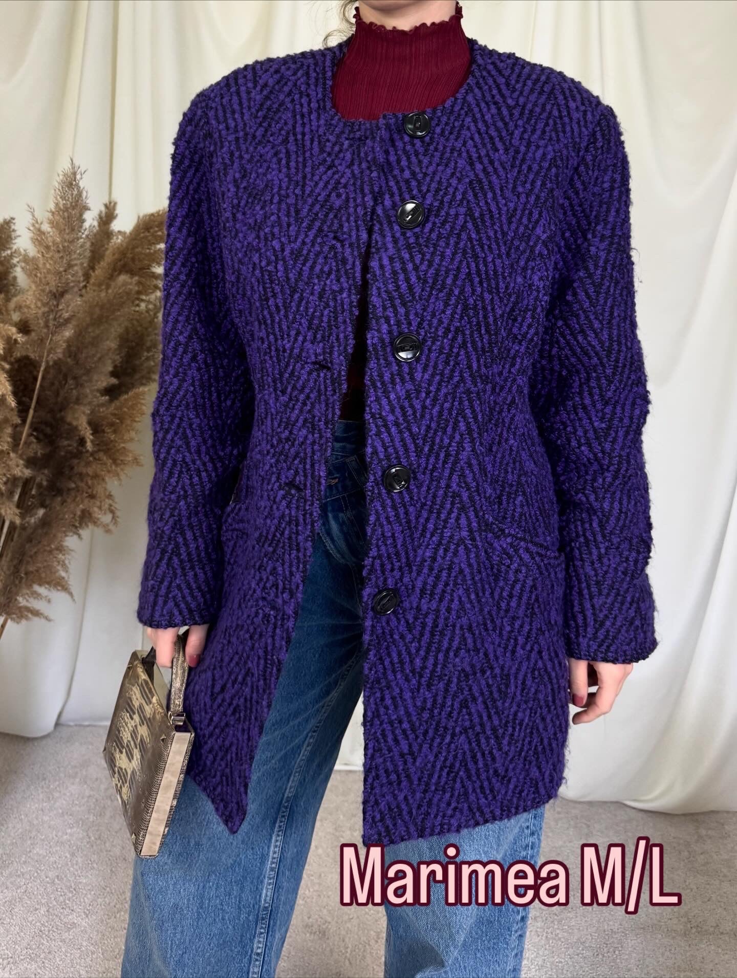 Palton din stofă superbă cu print ( L)