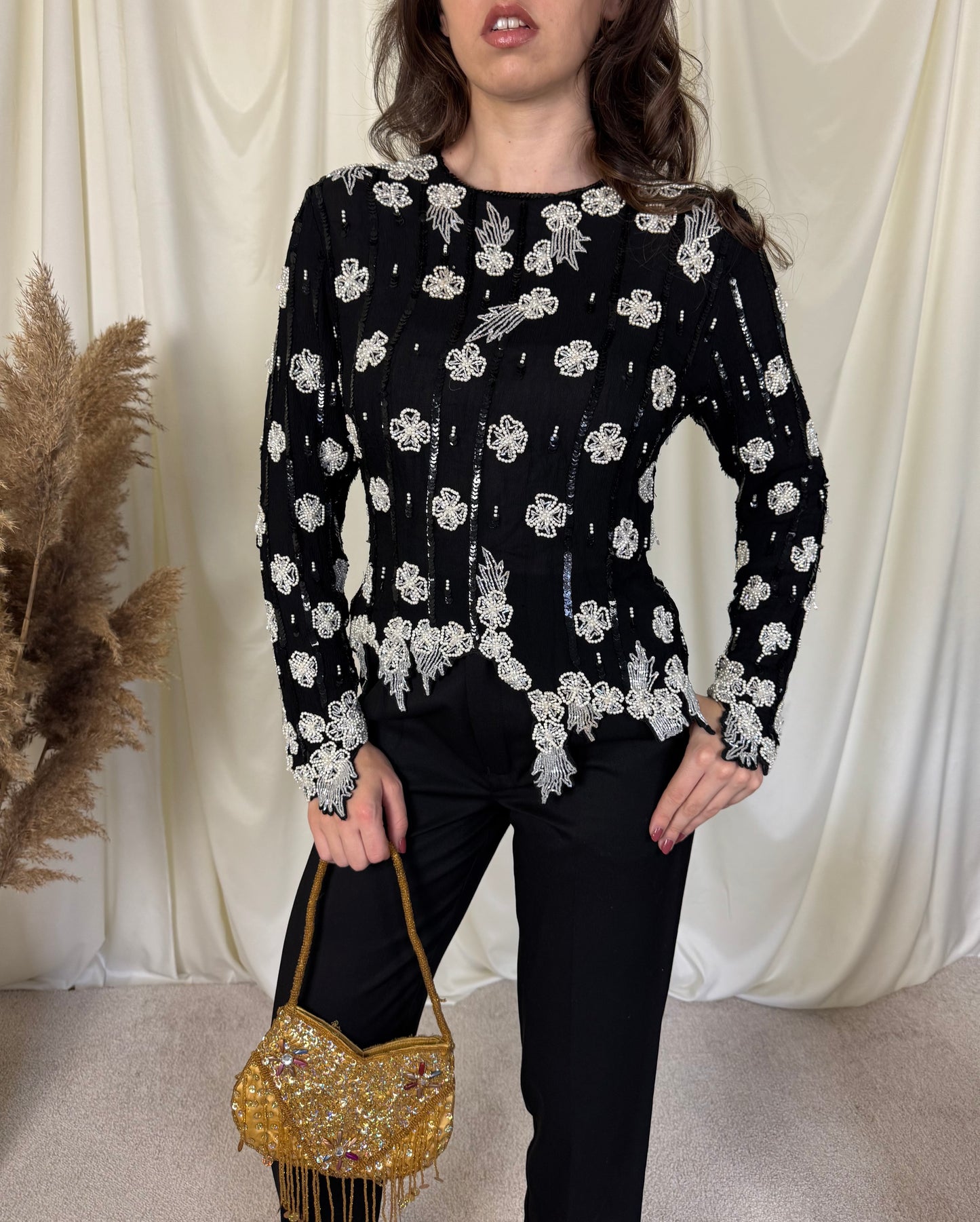 Piesa vintage din mătase ( S)