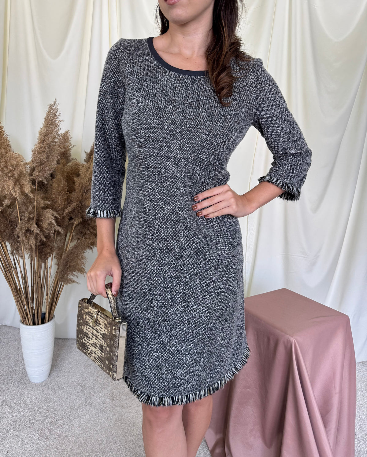 Rochie premium Marella din tWeed cu talie marcata ( mărimea S/M)