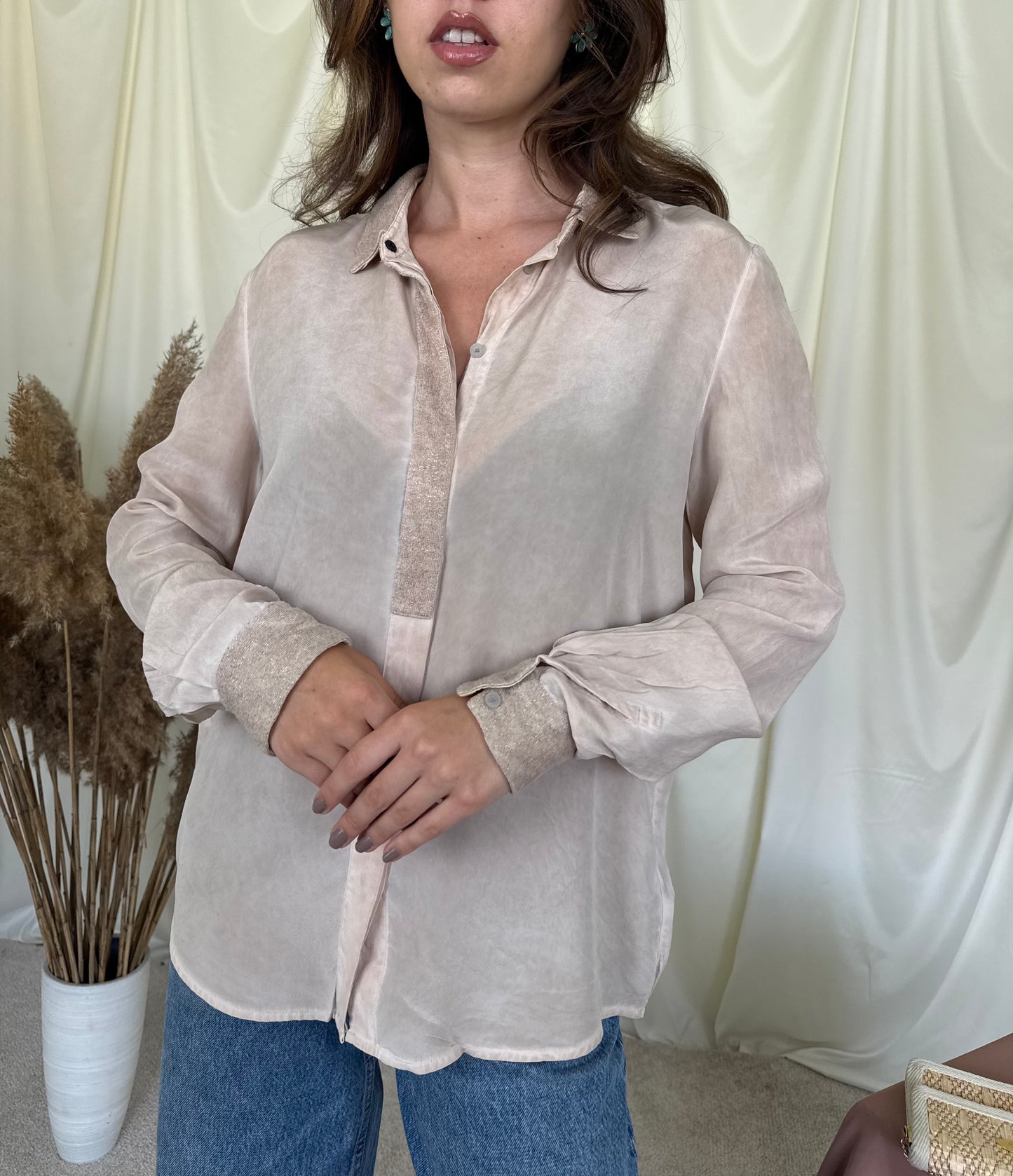 Cămașă LIEBESKIND din 100% mătase naturală (mărimea 38/M)