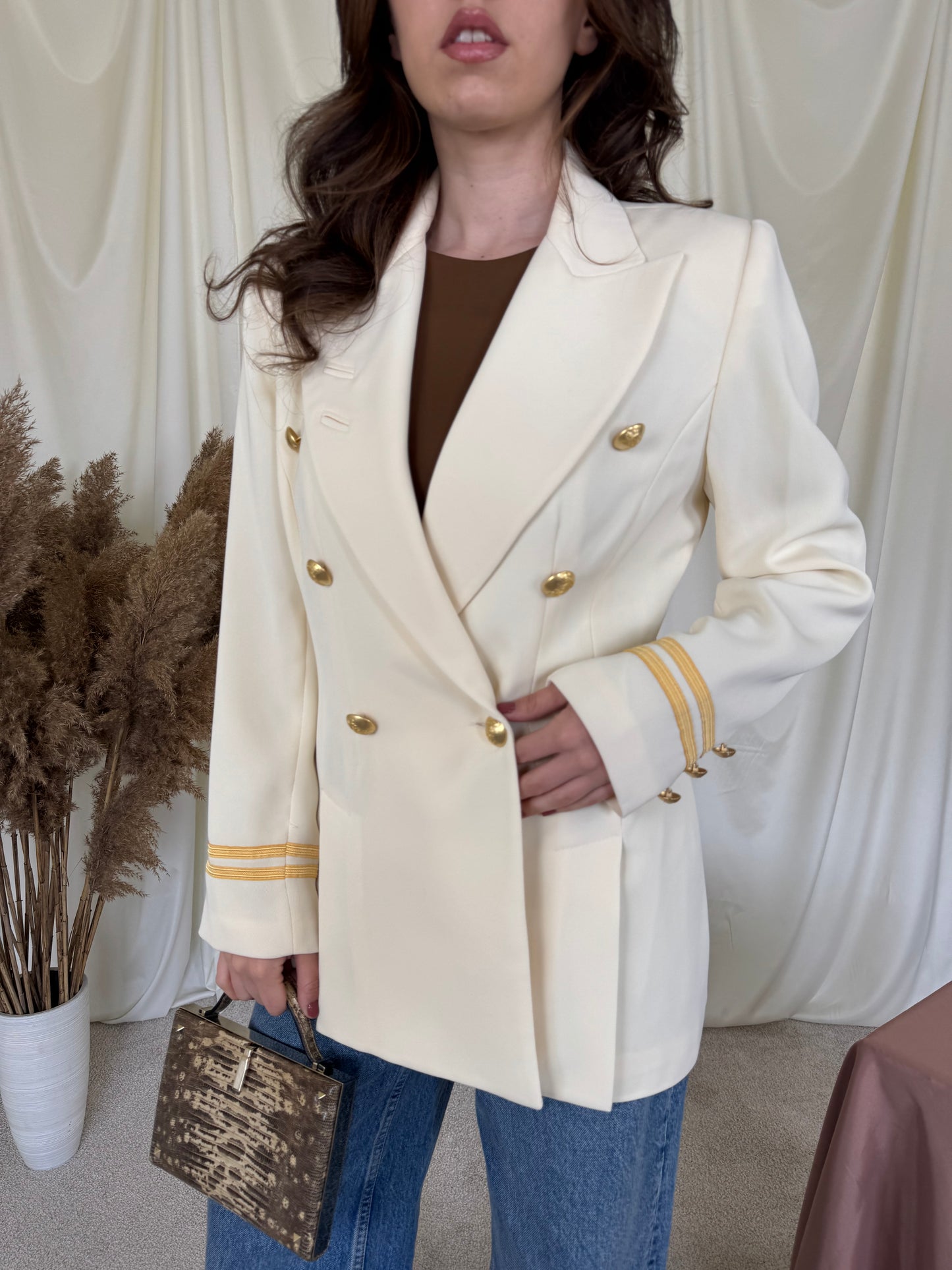 Sacou vintage cu nasturi metalicii aurii (mărimea M)