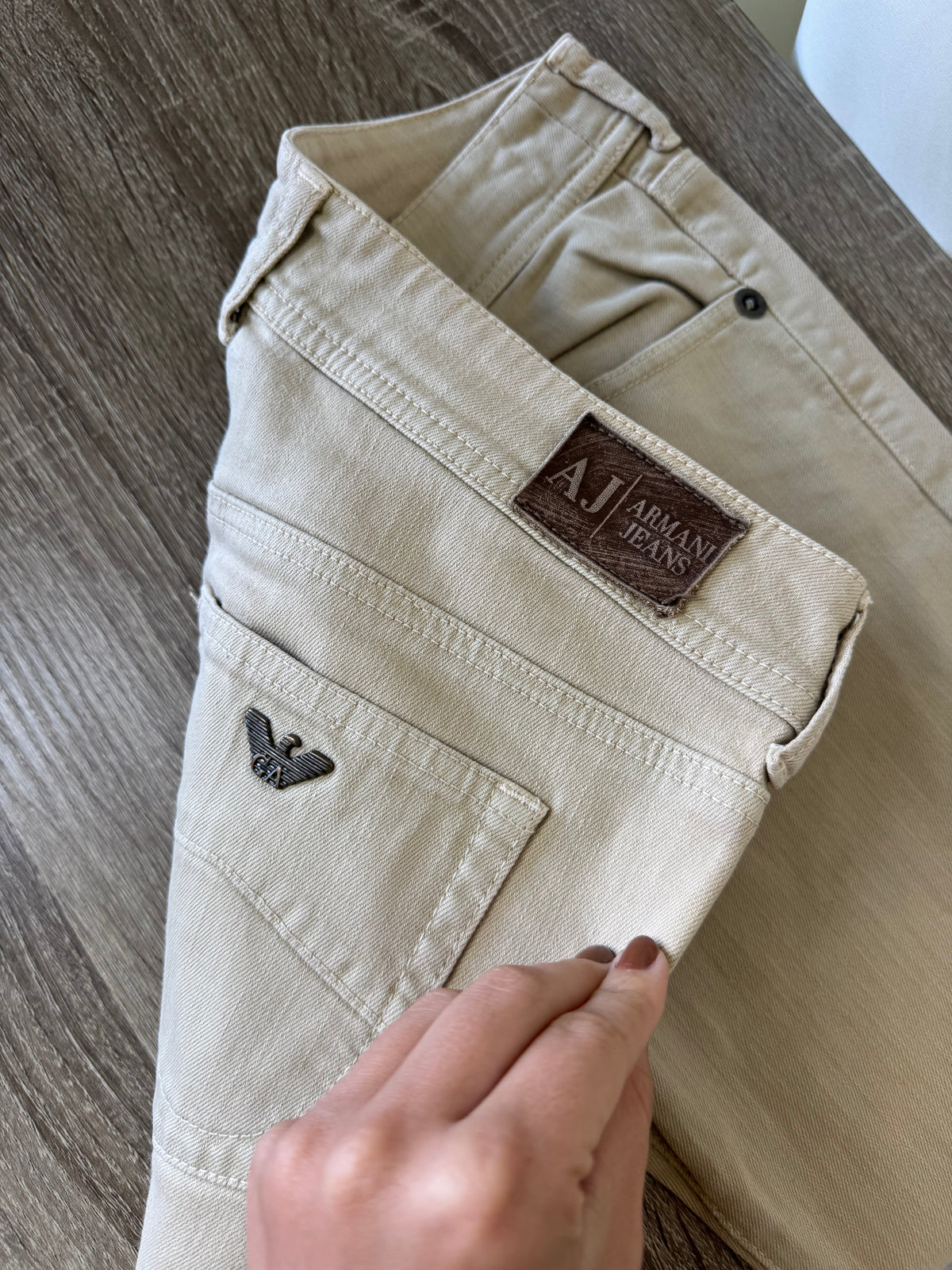 Blugi vintage ARMANI din denim de bumbac ( mărimea S )
