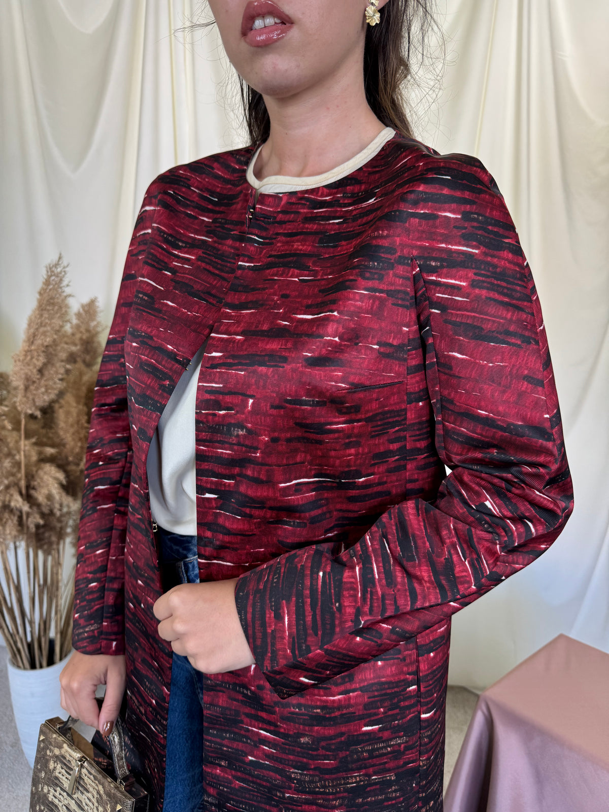 Pardesiu premium PAULE KA cu print superb in degrade, buzunare laterale ( mărimea S)