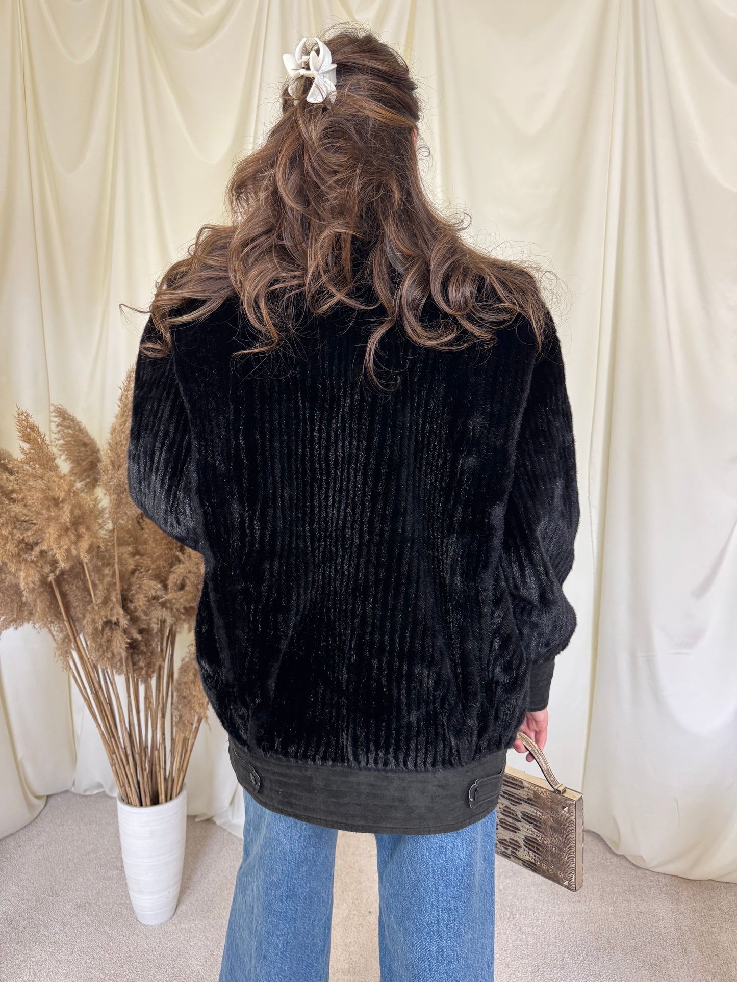 Palton vintage din blană eco, (mărimea M/L)