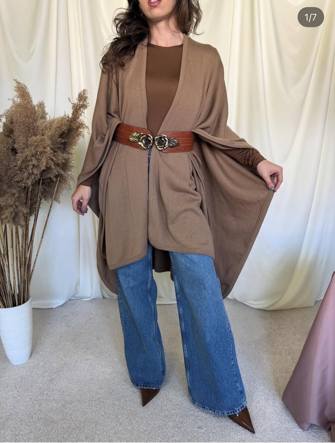 Poncho vintage din lână pură( mărime universală)