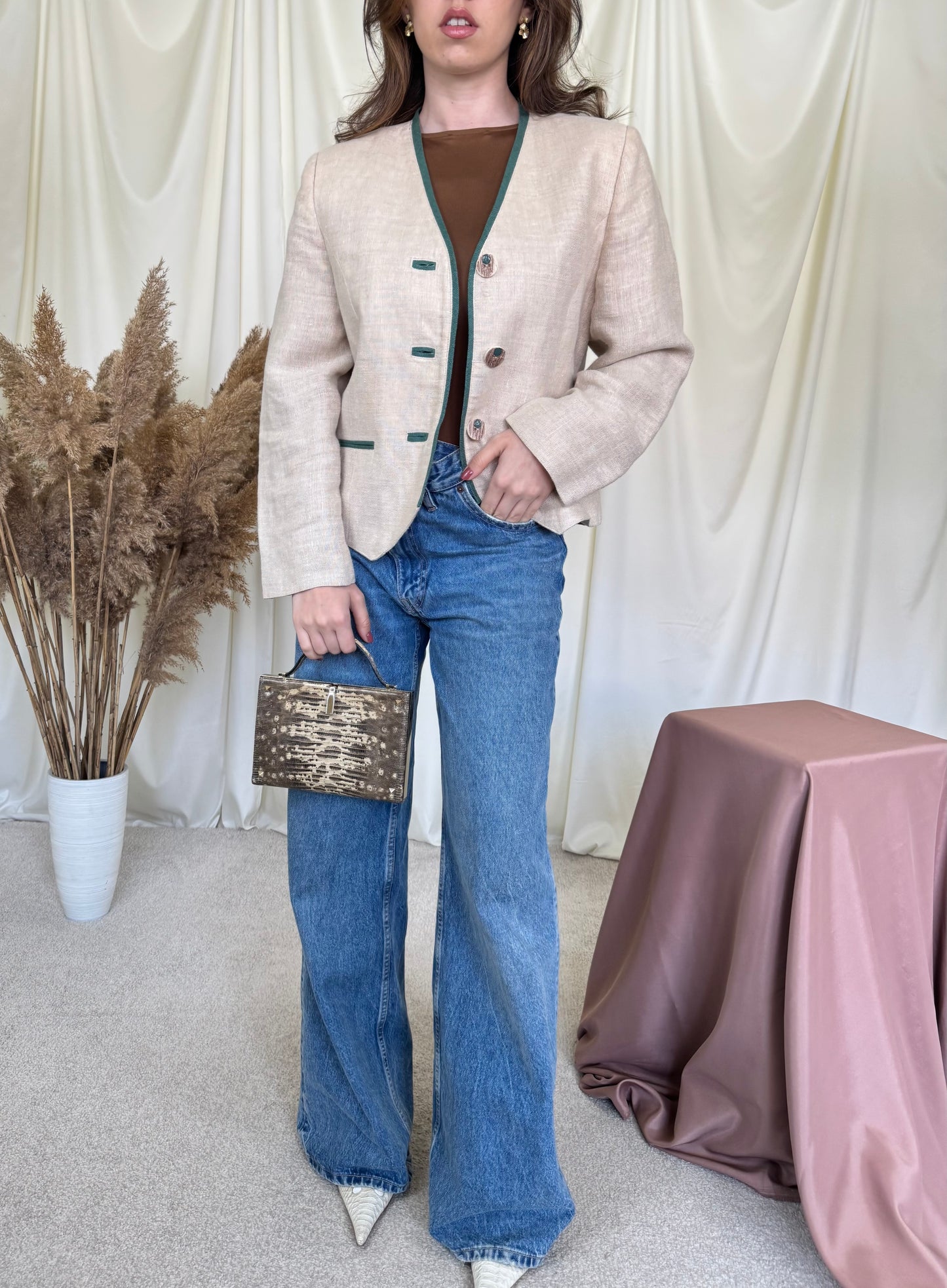 Sacou vintage din 100% in cu structură 
(Mărimea 40/M)