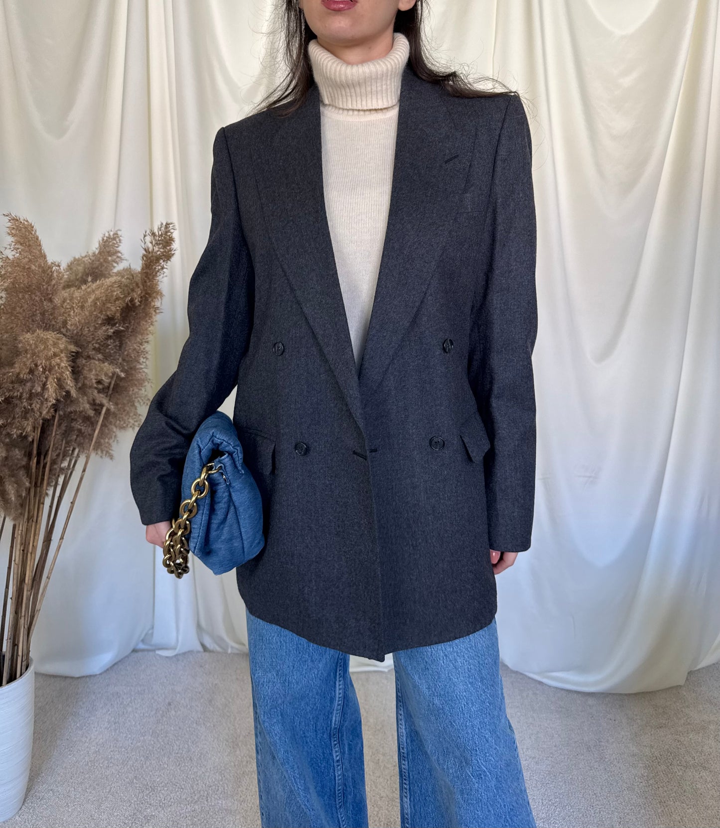 Sacou vintage TALL din stofă de lână pură