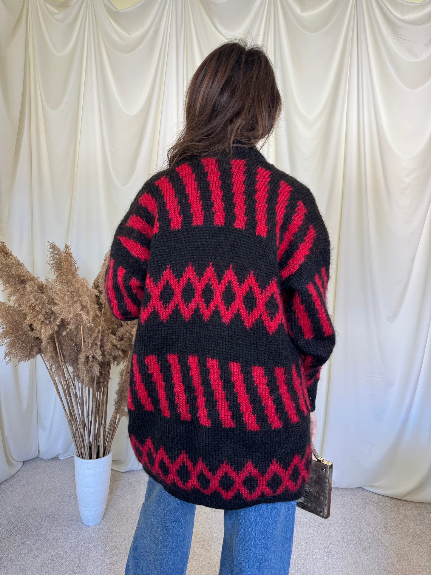 Cardigan vintage HANDMADE din lana( S-M)