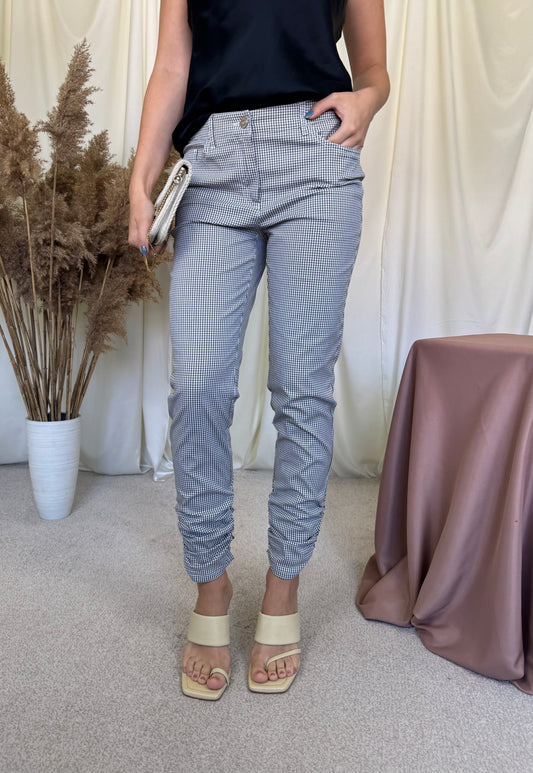 Pantalon Madeleine din bumbac elastic cu talie medie și detaliu ( mărimea S)