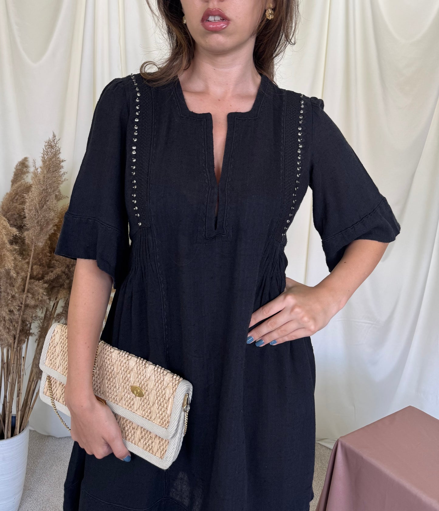 Rochie premium Isabel Marant cu aplicații metalice ( mărimea S/M)