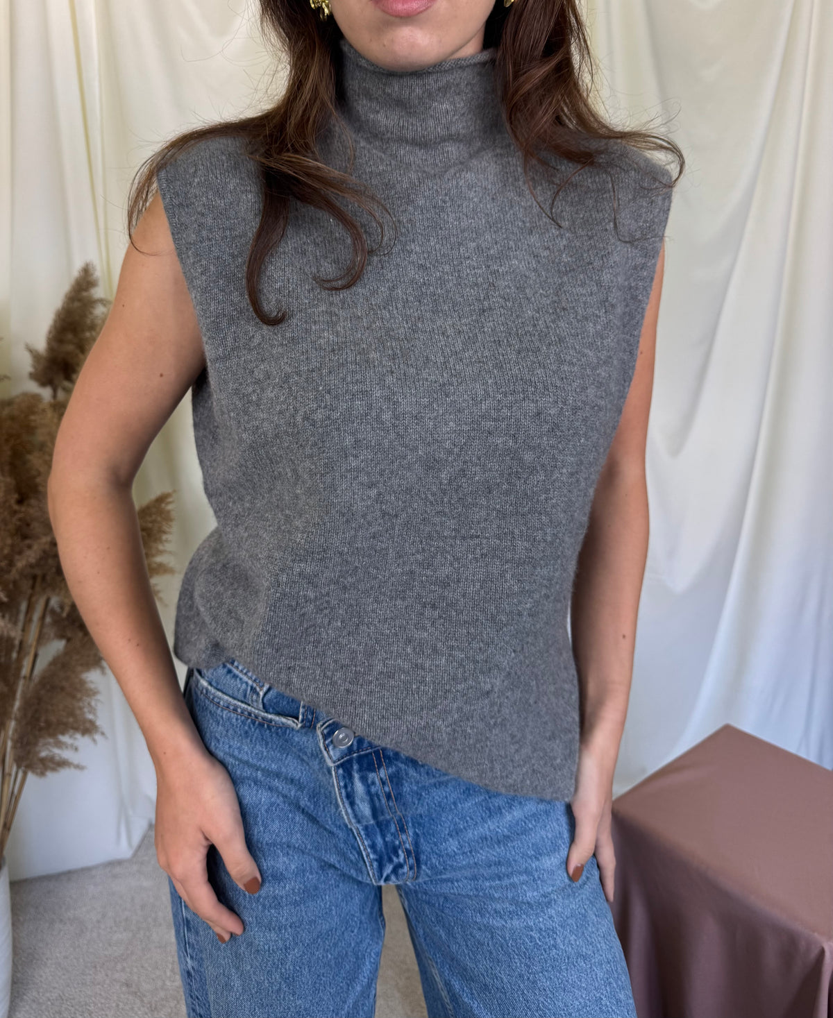 Top vintage din 100% cașmir moale ( mărimea M-XL)
