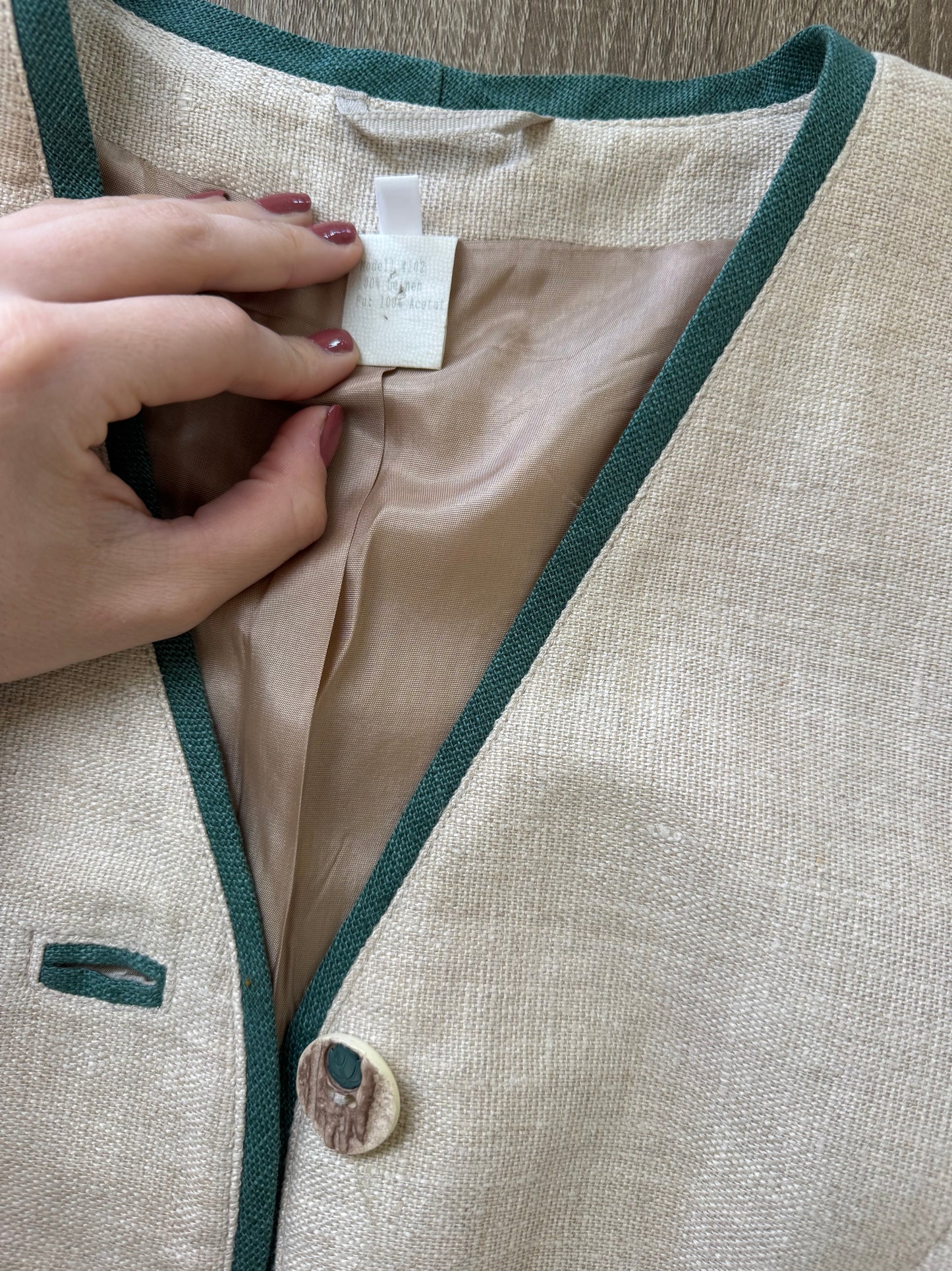 Sacou vintage din 100% in cu structură 
(Mărimea 40/M)