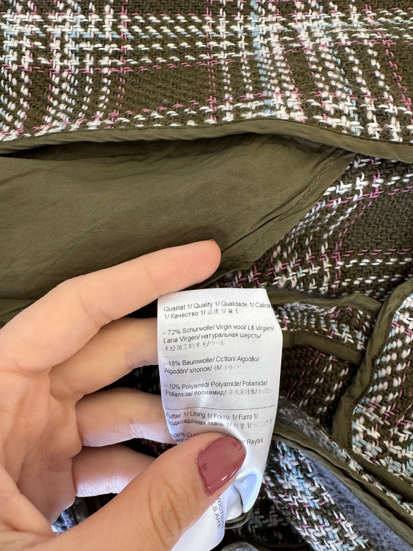 Sacou ESCADA din stofă moale cu print din lana și bumbac 
(Mărimea L)