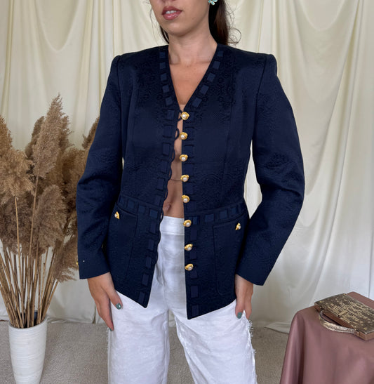 Sacou vintage RENZO din 100% bumbac cu nasturi bijuterie 
(Mărimea S/ M)