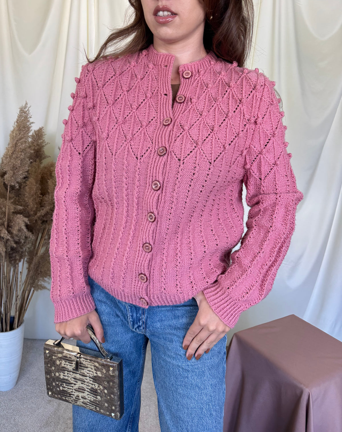 Cardigan vintage realizat manual ( mărimea M/L)