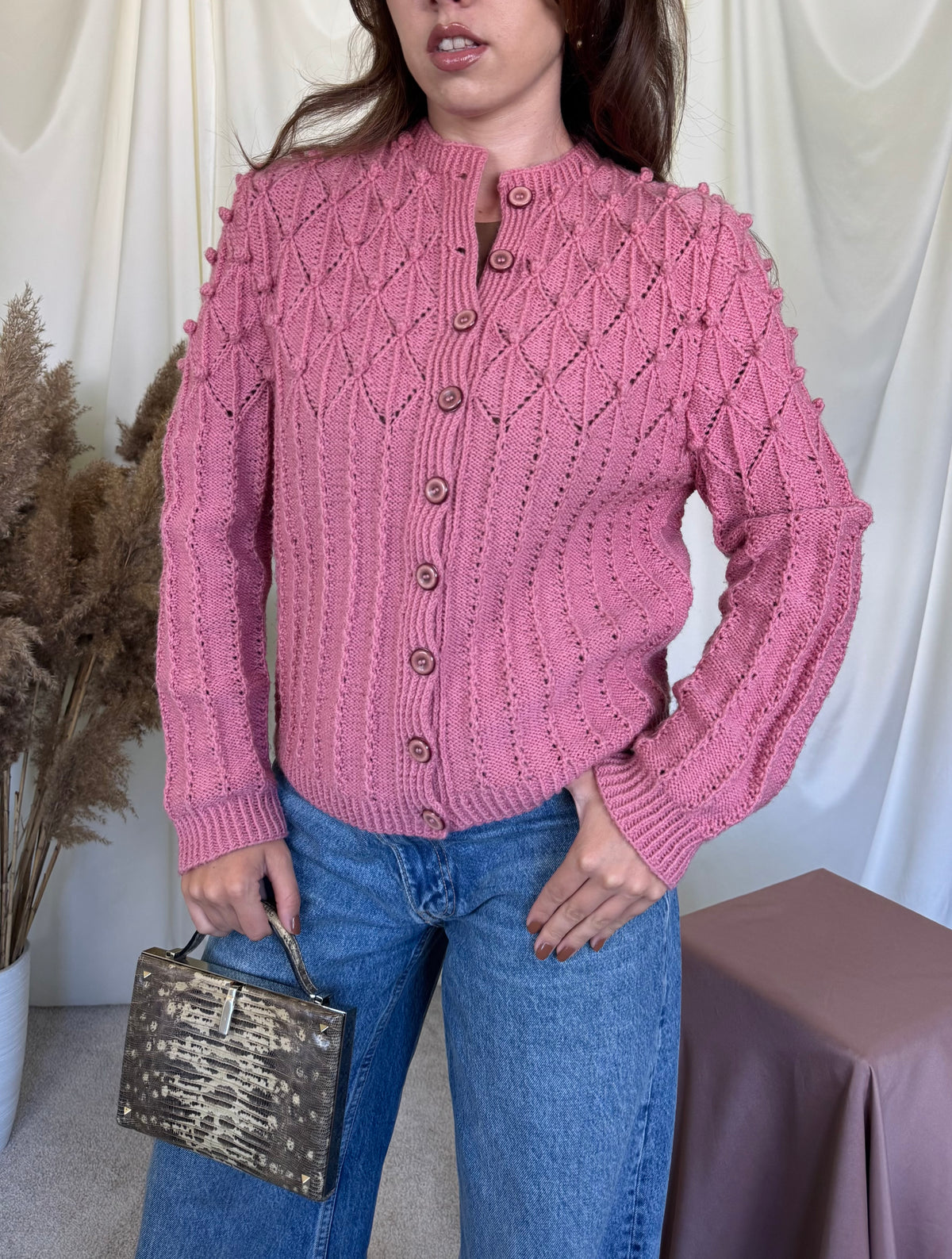 Cardigan vintage realizat manual ( mărimea M/L)