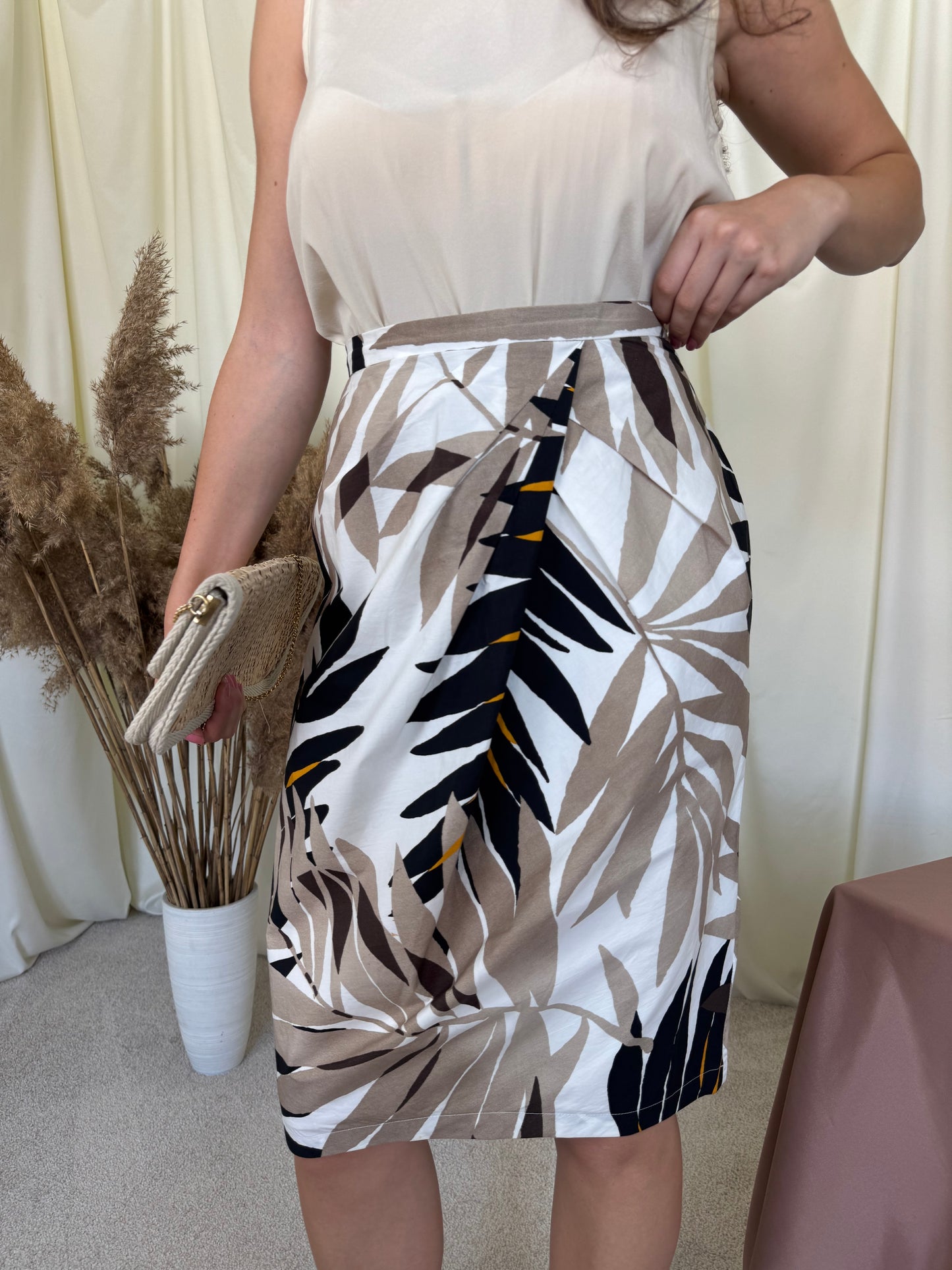 Fusta premium MAX MARA elegantă cu print, talie înaltă marcata ( mărimea M)