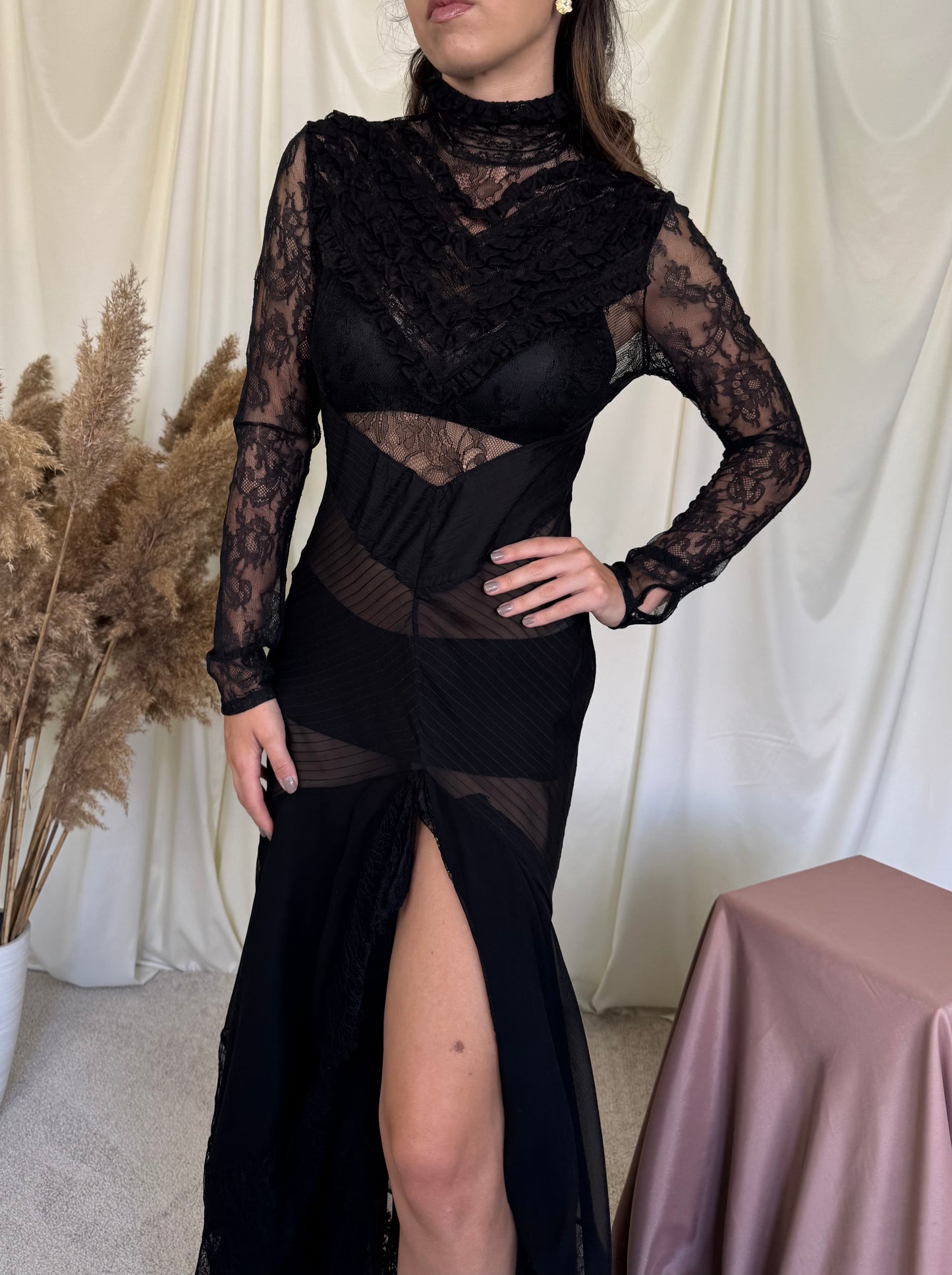 Rochie spectaculoasă Ralph Lauren din mătase și bumbac, super amplă cu talie marcată ( mărimea S-M)
