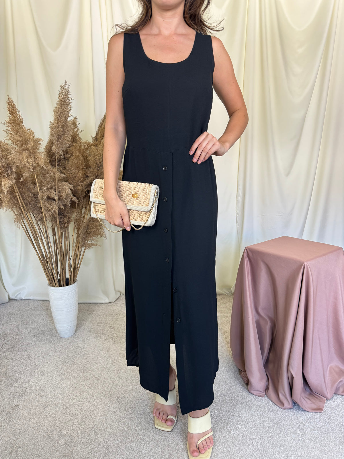 Rochie luxury Bally cu talie marcata și năsturei inscripționați ( mărimea S/M)