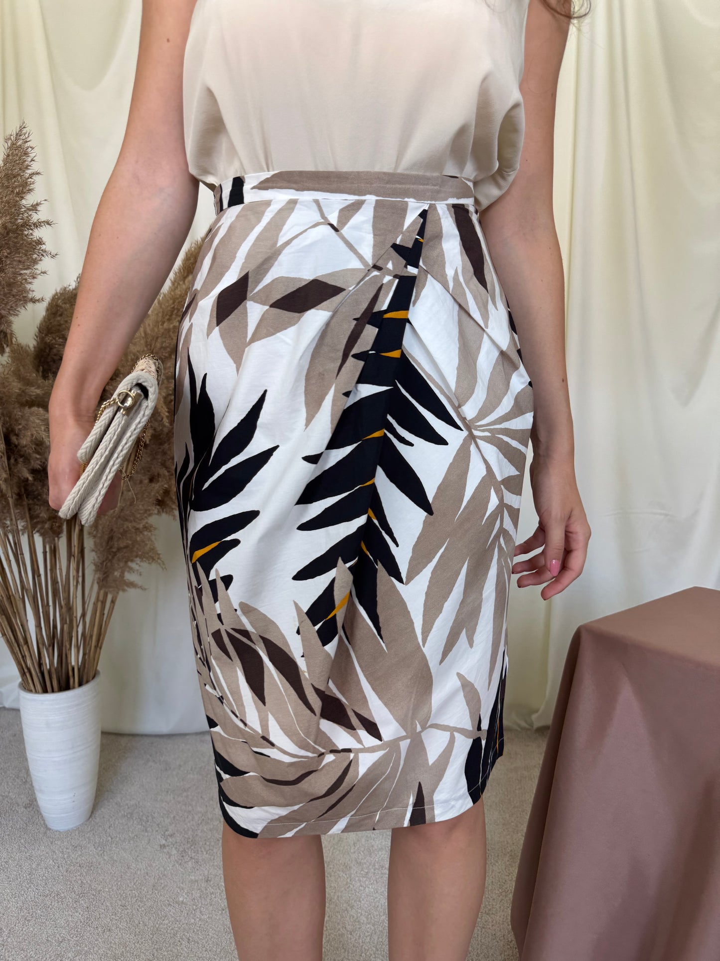 Fusta premium MAX MARA elegantă cu print, talie înaltă marcata ( mărimea M)