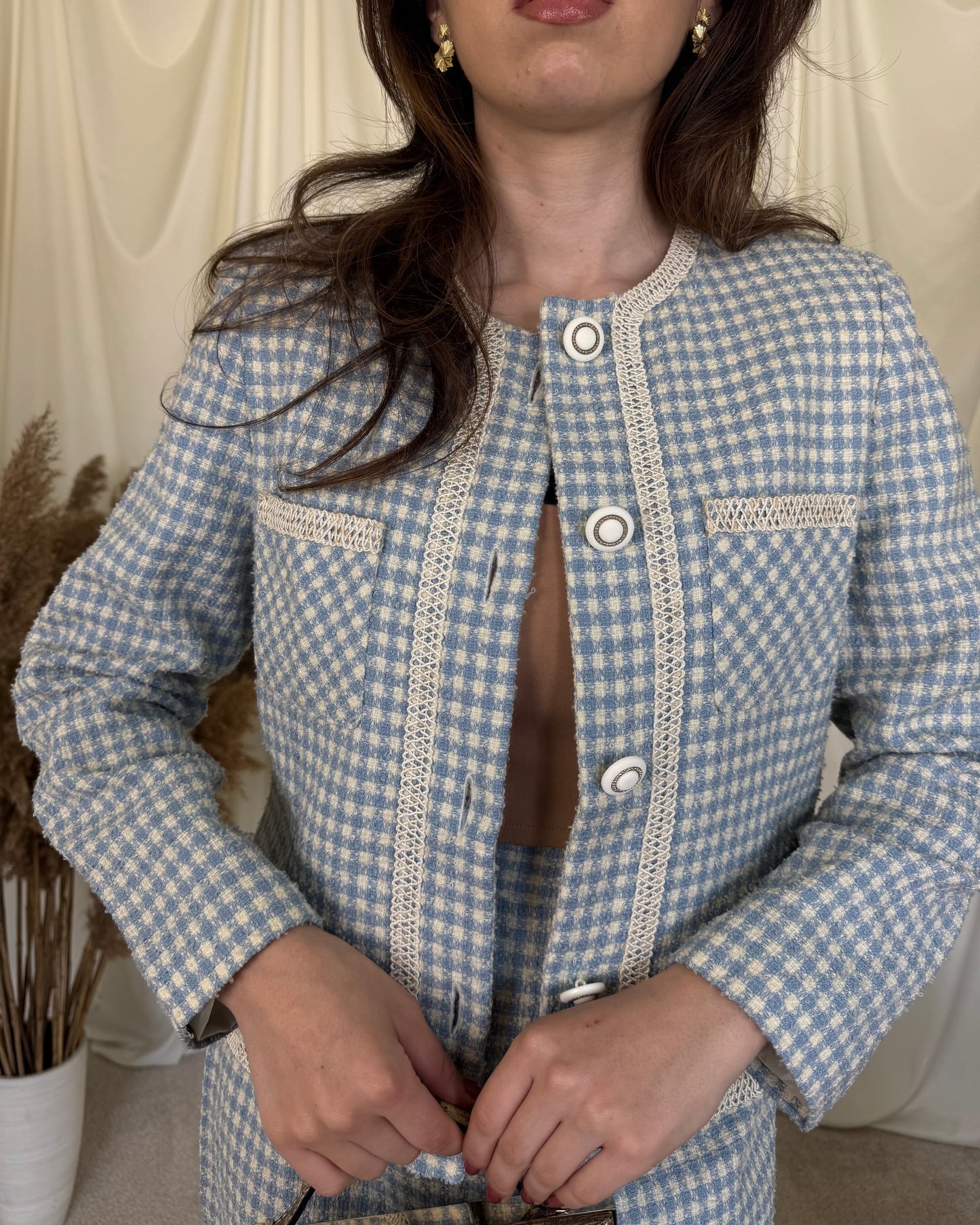 Deux piece vintage din 100% lana, sacou și fusta. Made in Italy  (Mărimea S/M)