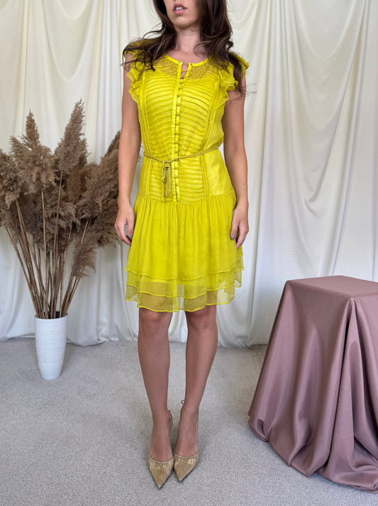 Rochie MAX AZRIA din mătase naturala + furou din mătase ( mărimea XS-S)