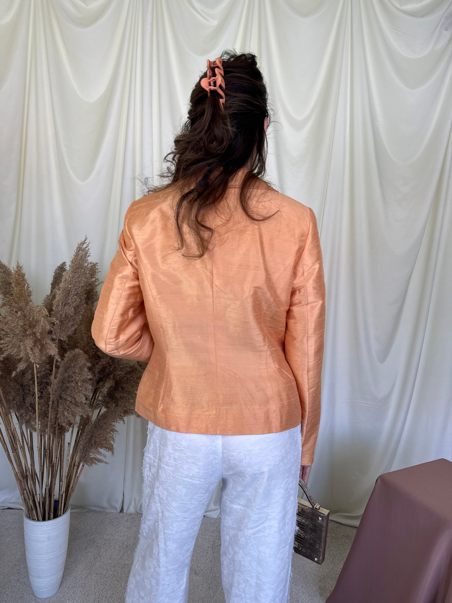 Sacou vintage din 100% mătase naturală 
(Mărimea M)