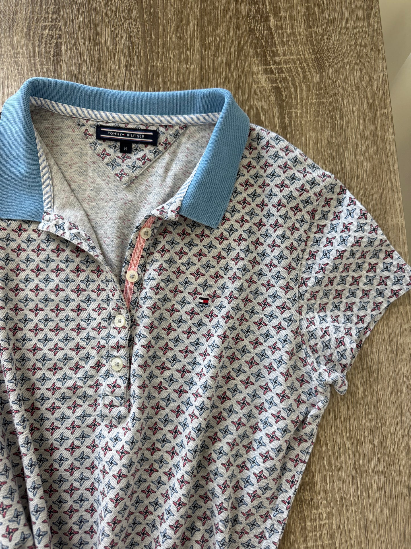 Tricou Tommy Hilfiger din bumbac cu print albastru 
(Mărimea xs/s)