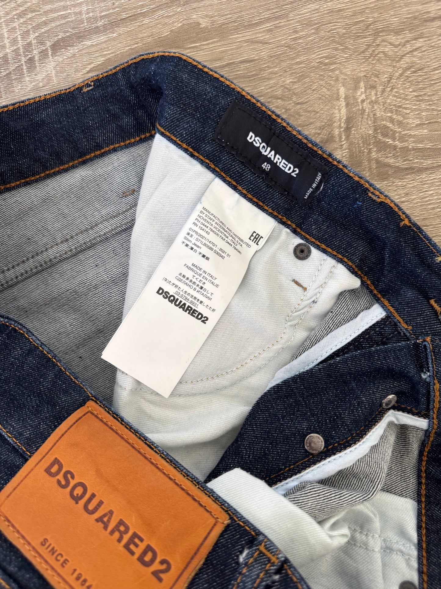 Blugi barbati Dsquared2 navy blue 
(Mărimea L)